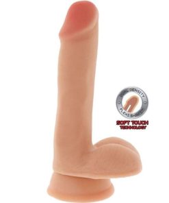 GET REAL - DUAL DENSITY DILDO 17 CM CON TESTÍCULOS NATURAL