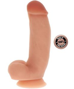 GET REAL - DILDO SILICONA 18 CM CON TESTÍCULOS NATURAL
