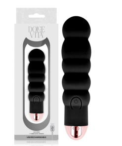 DOLCE VITA - VIBRADOR RECARGABLE SIX NEGRO 7 VELOCIDADES
