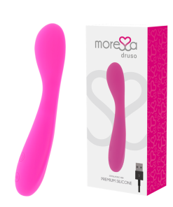 MORESSA - DRUSO MASAJEADOR DUO PUNTO G Y SUERO PELVICO PREMIUM SILICONE RECARGABLE