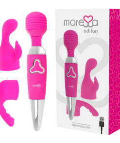 MORESSA - ODILON WAND POTENTE MOTOR MAS DOS CABEZALES PREMIUM SILICONE RECARGABLE