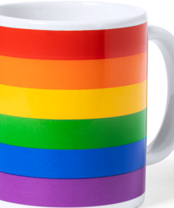 PRIDE - TAZA CON LA BANDERA LGBT EN CAJA INDIVIDUAL KRAFT /es/pt/en/fr/it/