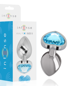 INTENSE - PLUG ANAL METAL ALUMINIO CORAZÓN AZUL TALLA S