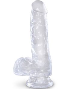 KING COCK - CLEAR PENE REALÍSTICO CON TESTÍCULOS 13.5 CM TRANSPARENTE
