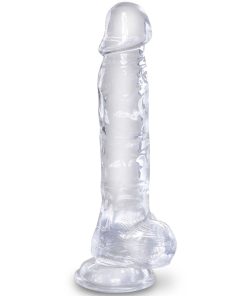 KING COCK - CLEAR PENE REALÍSTICO CON TESTÍCULOS 16.5 CM TRANSPARENTE