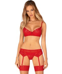 OBSESSIVE - INGRIDIA SET TRES PIEZAS ROJO XS/S