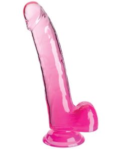 KING COCK - CLEAR DILDO CON TESTÍCULOS 20.3 CM ROSA