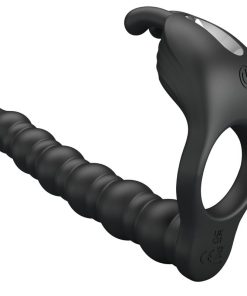 PRETTY LOVE - BLACKNEY ANILLO PENE CON PLUG VIBRADOR NEGRO