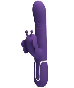 PRETTY LOVE - VIBRADOR RABBIT MULTIFUNCIÓN 4 EN 1 MARIPOSA MORADO
