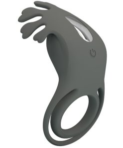 PRETTY LOVE - RUBEN DOBLE ANILLO VIBRADOR CON ESTIMULADOR GRIS