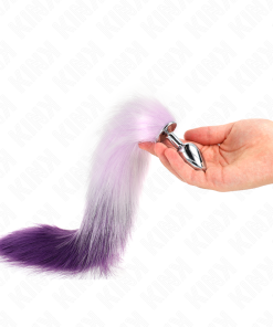 KINK - PLUG ANAL TALLA S 7 X 3 CM CON COLA SINTÉTICA 40 CM VIOLETA