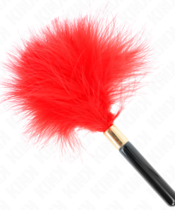 KINK - PLUMAS PARA COSQUILLAS METAL DORADO ROJO 18 CM