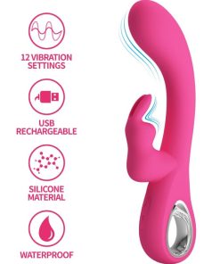 PRETTY LOVE - NOVAK VIBRADOR RABBIT 12 VIBRACIONES ROSA