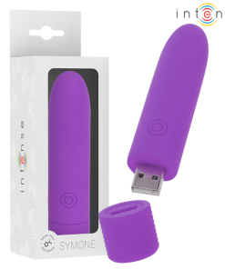 INTENSE - SYMONE BALA VIBRADORA RECARGABLE POR USB 8 VIBRACIONES MORADO 10 X 2.2 CM