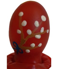 CONDOMERIE - PRESERVATIVO DECORATIVO PINTADO A MANO HUEVO DE PASCUA ROJO