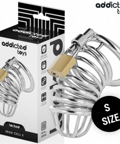 ADDICTED TOYS LOCKED - IRON CELL JAULA PARA PENE DE METAL 4 CM TALLA S
