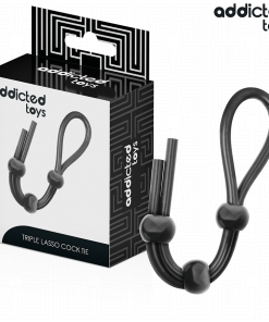 ADDICTED TOYS - CUERDA SILICONA PARA EL PENE DE LAZO TRIPLE