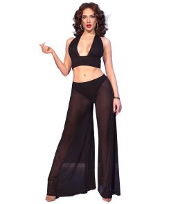 CHILIROSE - CR  4857 SET TOP Y PANTALONES NEGRO TALLA S