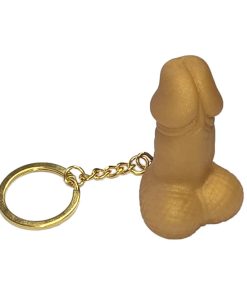 DIABLO PICANTE - SILBATO LLAVERO CON FORMA DE PENE DORADO