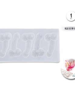 DIABLO PICANTE - MOLDE DE HIELO CON FORMA DE PENE 5 CAVIDADES