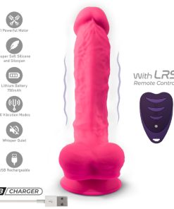 SILEXD - PENE REALÍSTICO MODELO 18 ROSA VIBRACIÓN + CONTROL REMOTO LRS