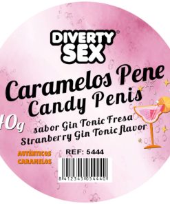 DIABLO PICANTE - 20 CARAMELOS CON FORMA DE PENE CON SABOR GIN TONIC
