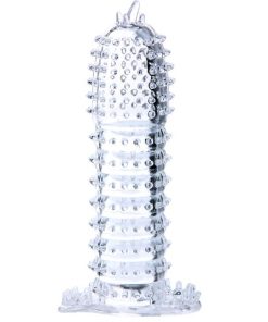 BAILE - FUNDA PARA PENE CON PUNTOS ESTIMULANTES TRANSPARENTE 14 CM