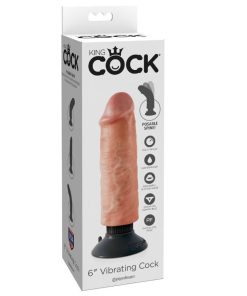 KING COCK - DILDO VIBRADOR 15.24 CM NATURAL