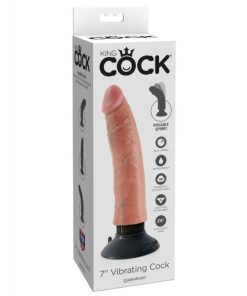 KING COCK - DILDO VIBRADOR 17.78 CM NATURAL