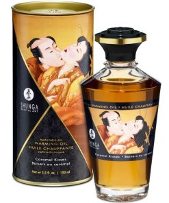 SHUNGA - ACEITE MASAJE EFECTO CALOR SABOR CARAMELO 100 ML