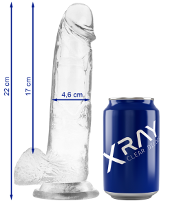 X RAY - CLEAR DILDO REALISTA TRANSPARENTE 22 CM -O- 4.6 CM