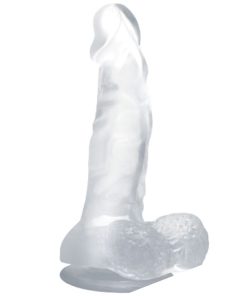 BAILE - DILDO REALÍSTICO CON VENTOSA Y TESTÍCULOS 16.7 CM TRANSPARENTE